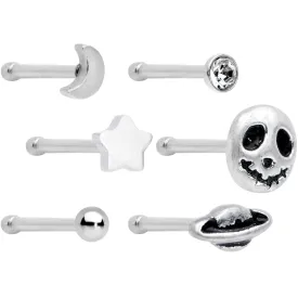 1/4 Clear Gem Cosmic Universe Nose Bone 6 Pack Set