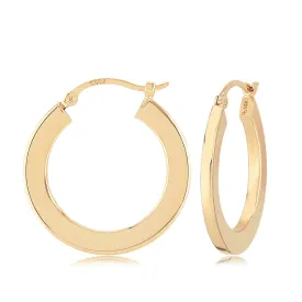 14k Gold Flat Hoop Earrings