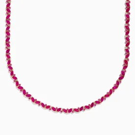 14k Rose Gold Pink Sapphire Necklace