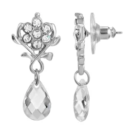 1928 Jewelry Crystal Flower Teardrop Earrings