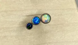 3-Gem Left Facing (White & Blue Opals)-14g