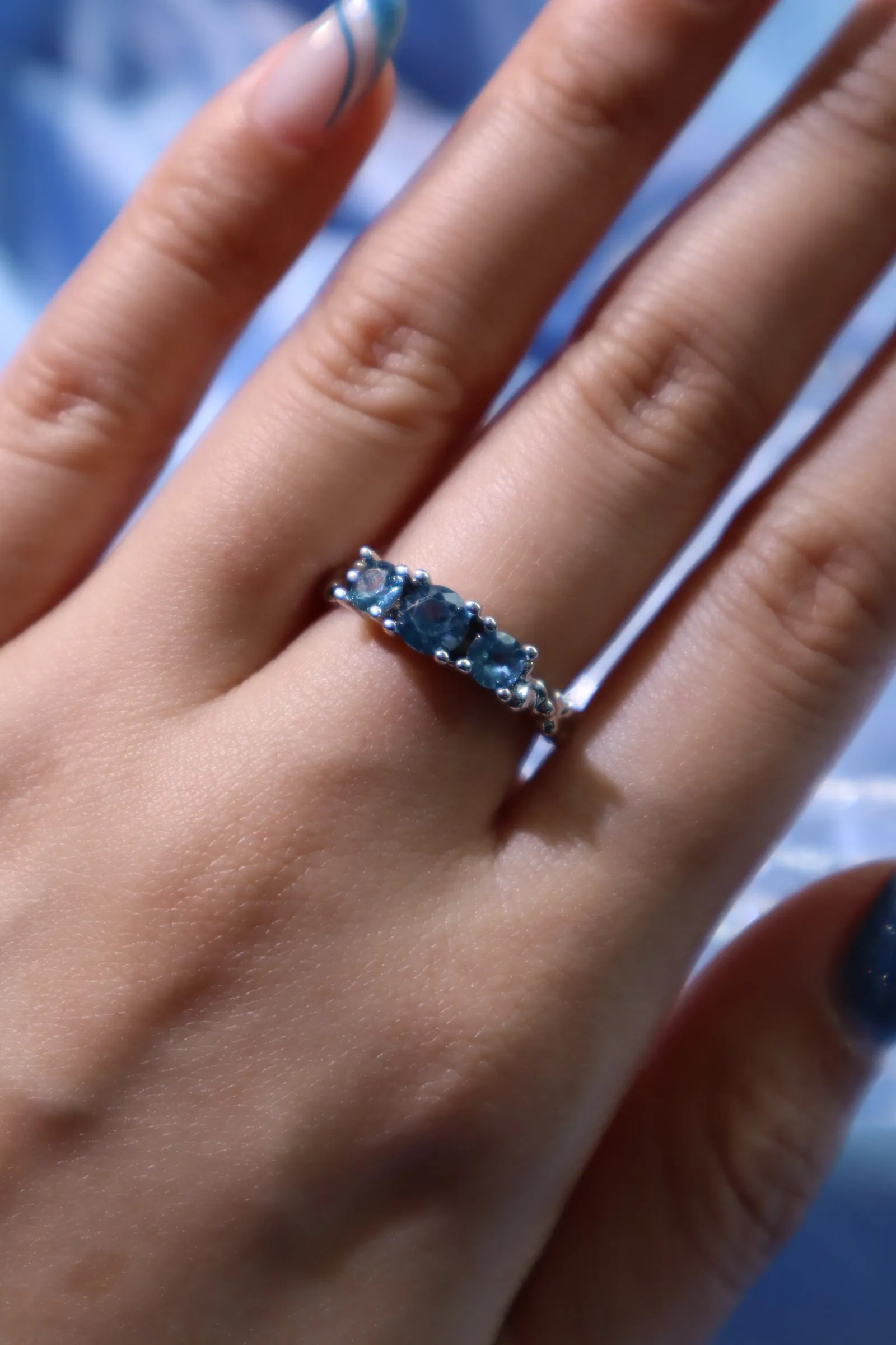 3 in 1 Blue Gems Ring