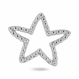 925 Sterling Silver Basic Bubble Open Star Charm - CHARM0019