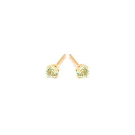 August Birthstone 14k Gold Plated Stud Earrings