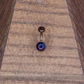 Blue Shell Navel in a Bezel Setting  (4mm/6mm)