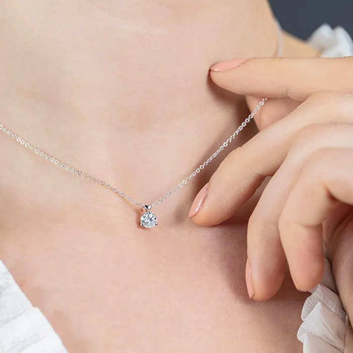 Classic 3 Prong Solitaire Pendant