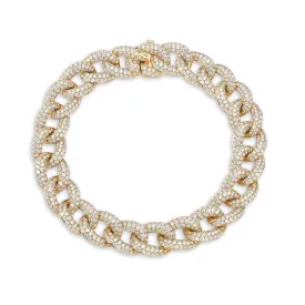 Diamond Link Bracelet (7.36 ct.)   Pave' Setting in 14K Gold