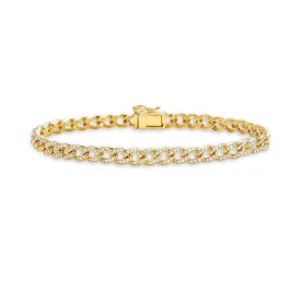 Diamond Mini Cuban Link Bracelet (1.00 ct.) 5 mm Pave' Setting in 14K Gold