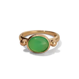 Elektra Ring, Chrysoprase, 9kt Yellow Gold