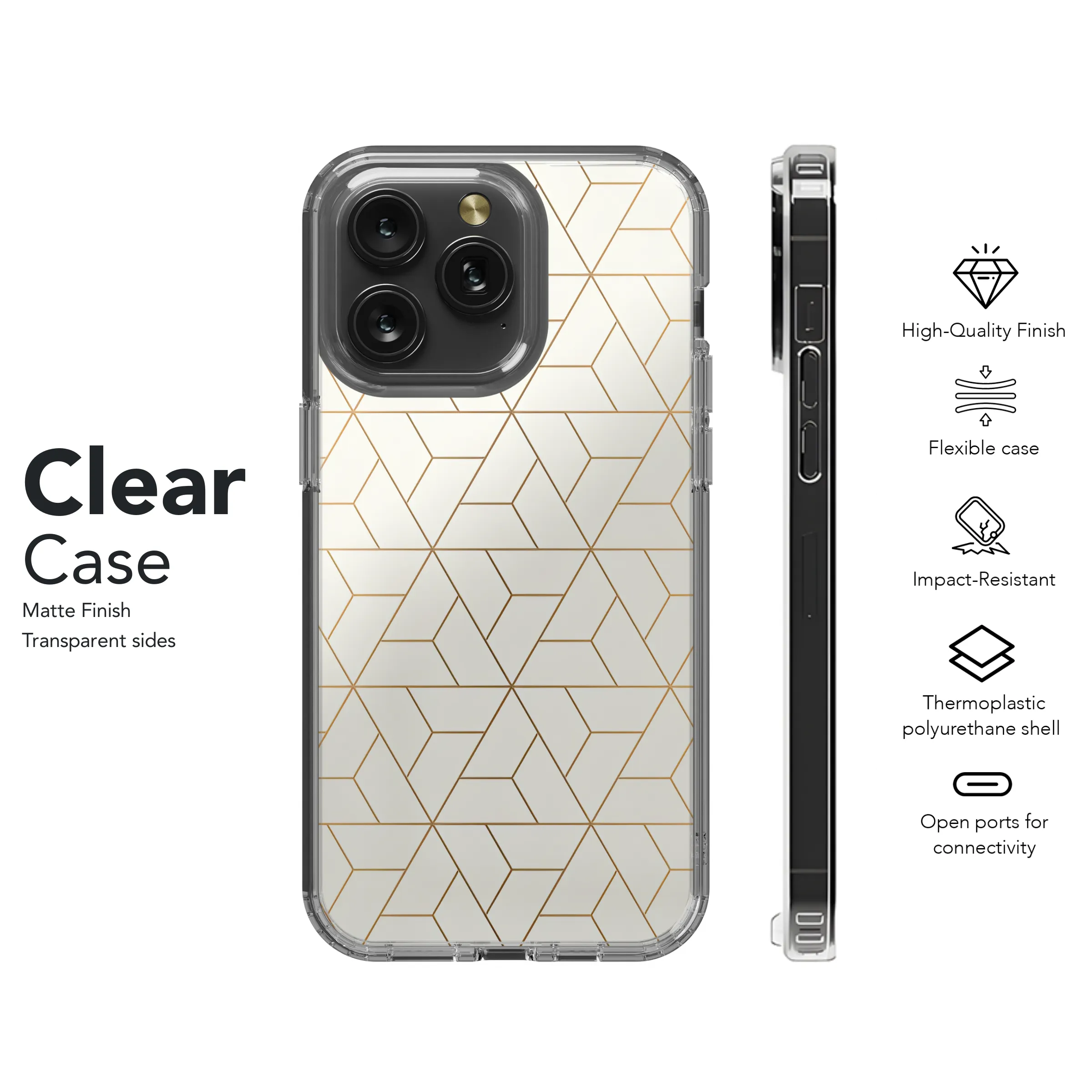 Hexagon Grid Line Triangle Phone Case iPhone Samsung Cover Pixel 3658