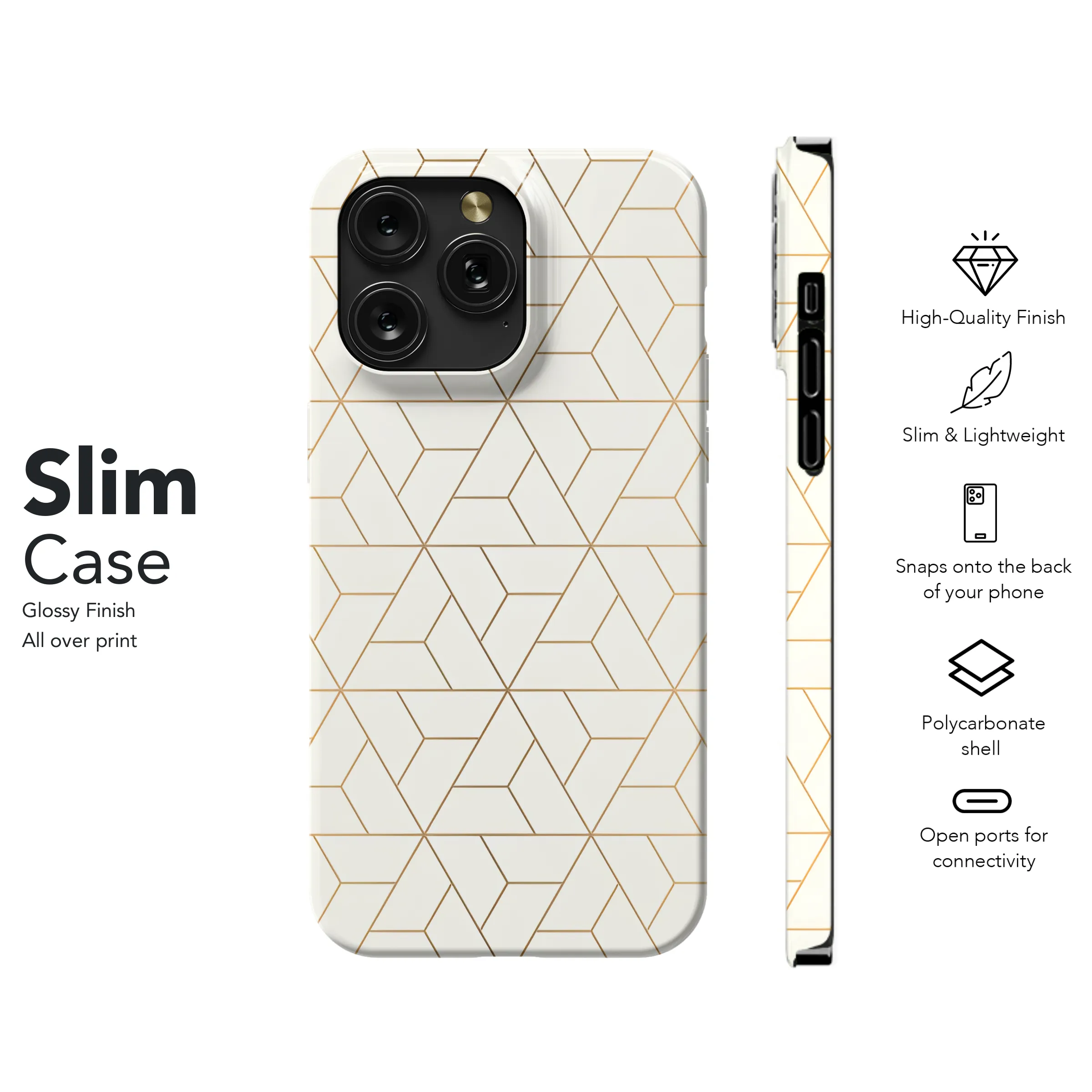 Hexagon Grid Line Triangle Phone Case iPhone Samsung Cover Pixel 3658