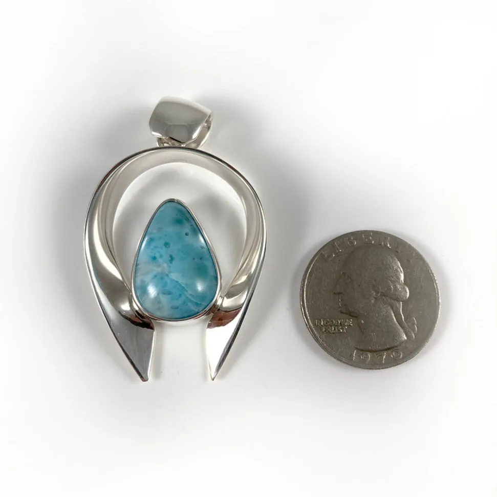 Larimar & Sterling Silver Pendant