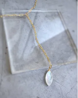 Moonstone Marquise  Y Necklace