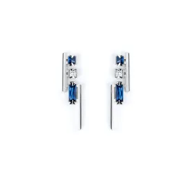 Pilot No.1 Earrings [Blue/White gems]