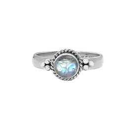 Silver Airglow Moonstone Ring