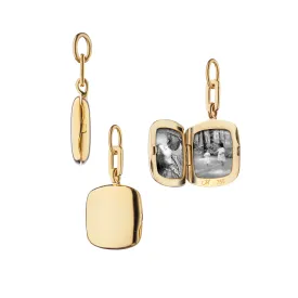 Slim Cushion "Viv" 18K Gold Locket Charm