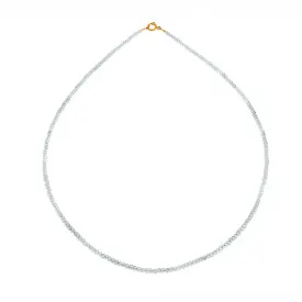 Sterling Silver Gold Plated White Topaz Bead Necklace