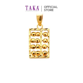 TAKA Jewellery 999 Pure Gold Pendant Abacus