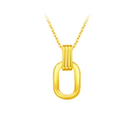 TAKA Jewellery 999 Pure Gold Pendant with 9K Gold Chain